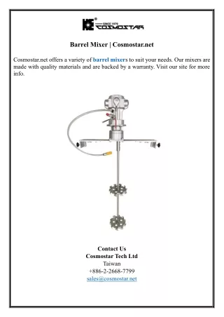 Barrel Mixer | Cosmostar.net