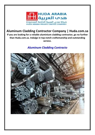 Aluminum Cladding Contractor Company | Huda.com.sa