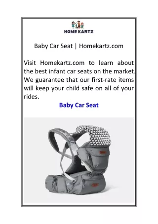 Baby Car Seat Homekartz.com
