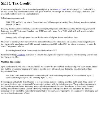 setc tax credit