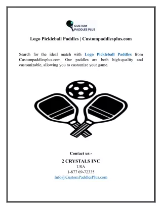 Logo Pickleball Paddles | Custompaddlesplus.com