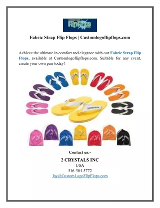 Fabric Strap Flip Flops | Customlogoflipflops.com