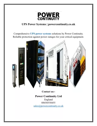 ups power systems powercontinuity co uk
