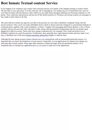 best inmate textual content service