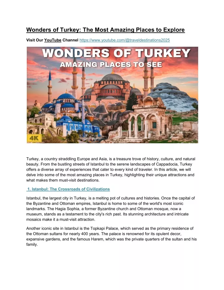 wonders of turkey the most amazing places