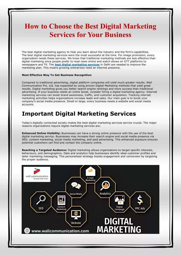 how to choose the best digital marketing services