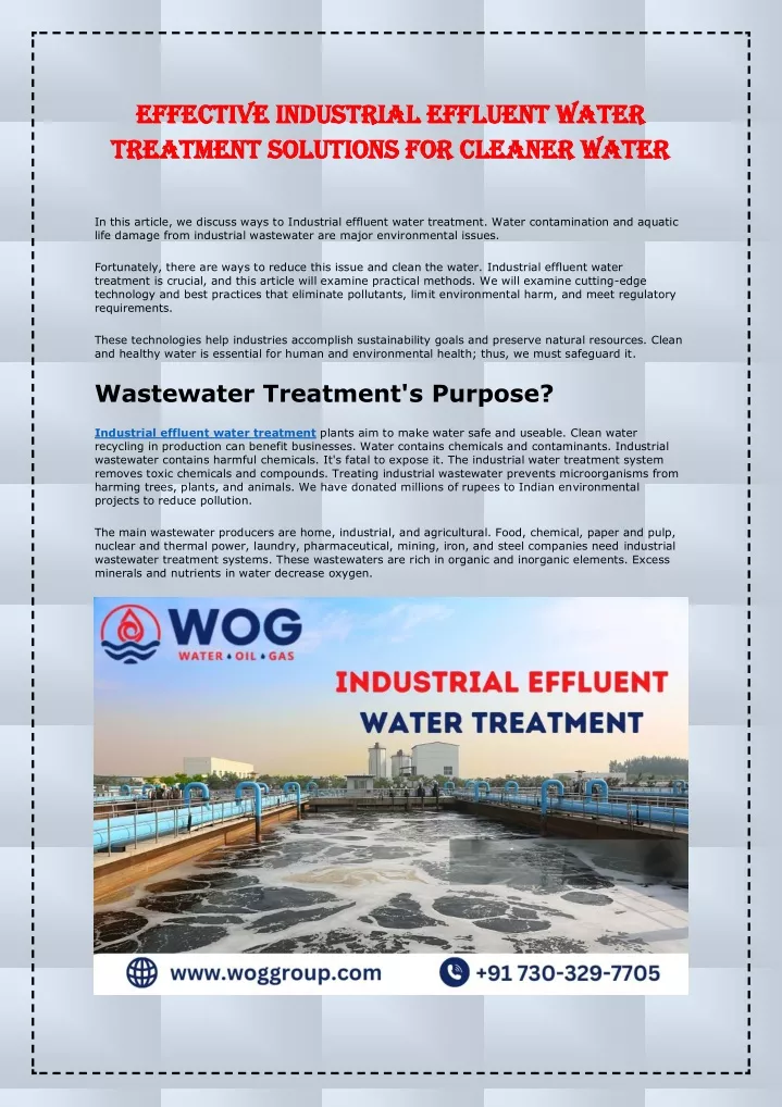 effectiv effective industrial effluent water