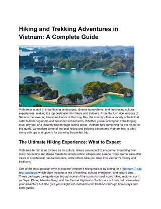hiking and trekking adventures in vietnam