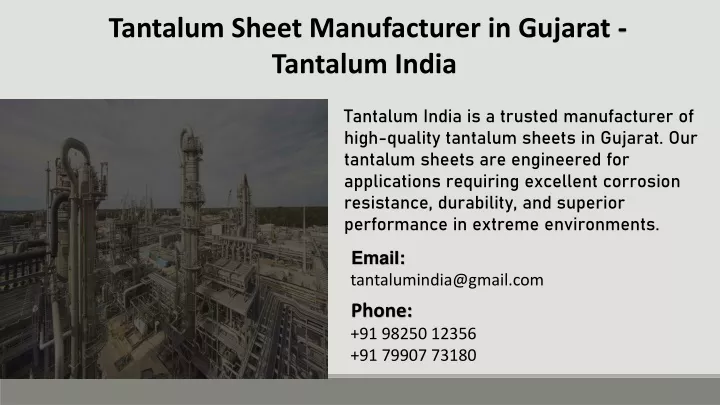 tantalum sheet manufacturer in gujarat tantalum