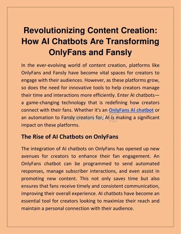 PPT - Revolutionizing Content Creation: How AI Chatbots Are