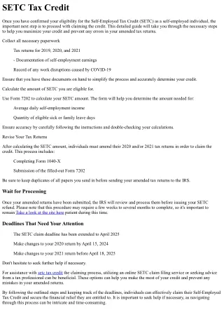 setc tax credit