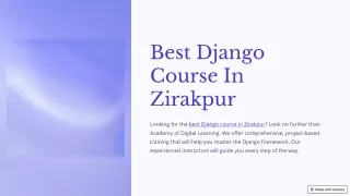 Best Django Course In Zirakpur