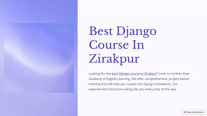 best django course in zirakpur