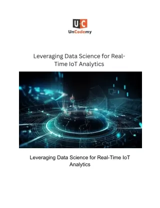 Leveraging Data Science for Real-Time IoT Analytics