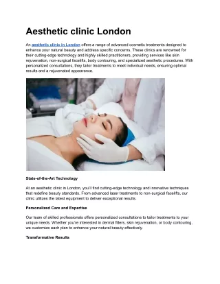 Aesthetic clinic London