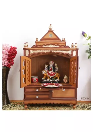 Sacred Home Large Floor Rested Pooja Mandir with Door