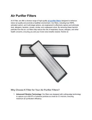 Air Purifier Filters