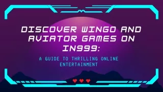 Discover Wingo and Aviator Games on IN999 Your Guide to Thrilling Online Entertainment