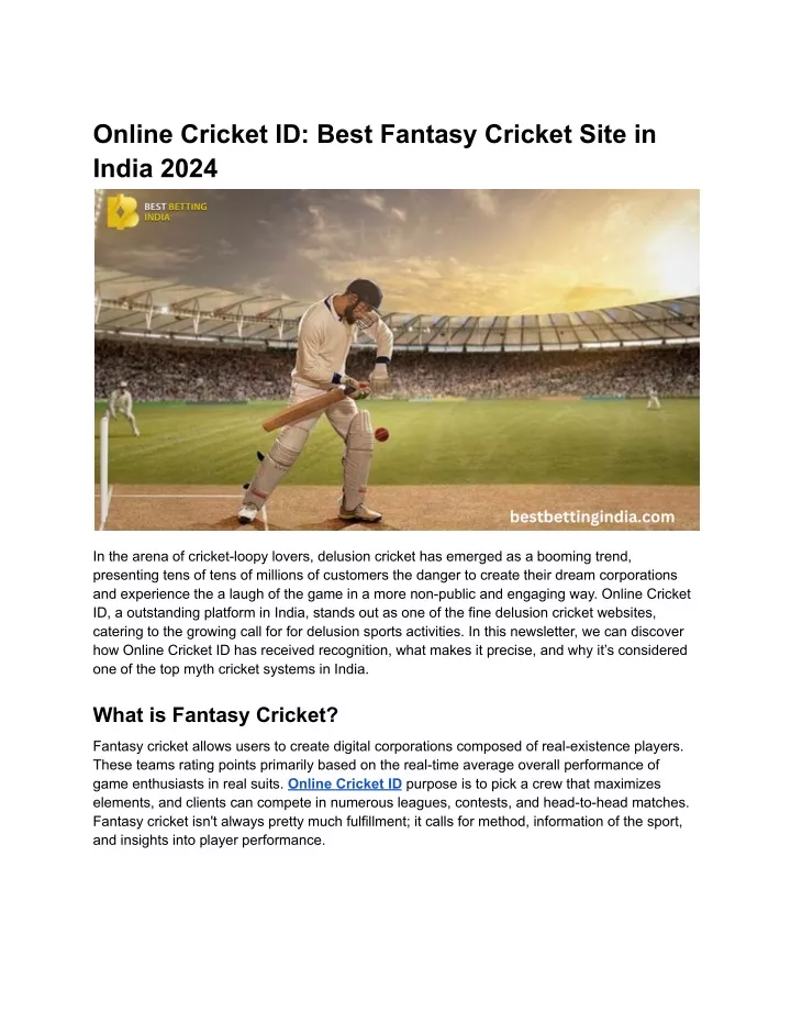 online cricket id best fantasy cricket site