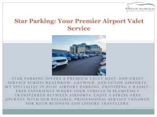 Star Parking: Your Premier Airport Valet Service
