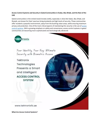 access control systems and security in gated