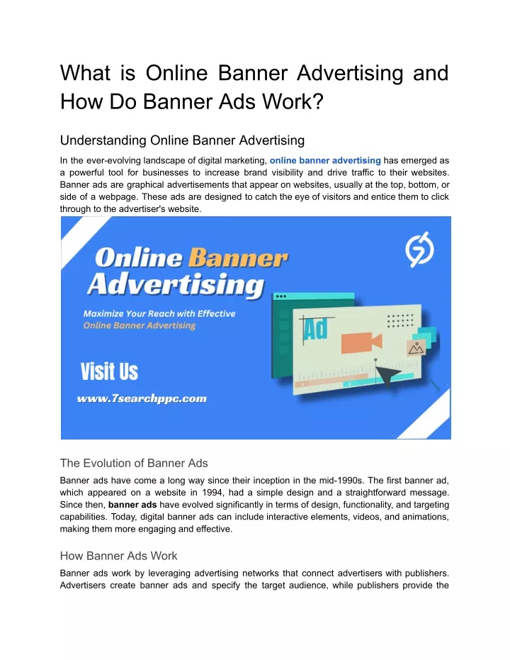 what is online banner advertising