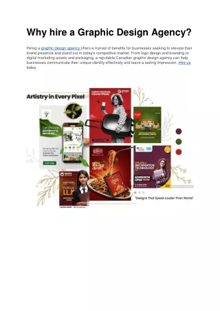 why hire a graphic design agency