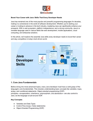 Boost Your Career with Java: Skills That Every Developer Needs