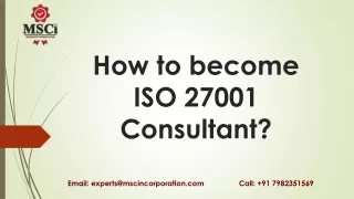 How to become ISO 27001 Consultant