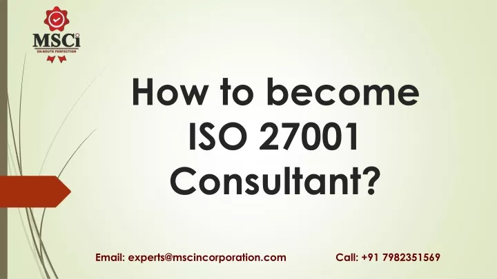 how to become iso 27001 consultant