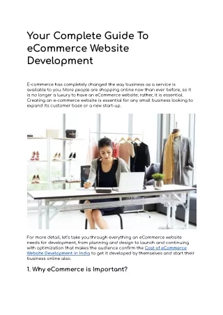 Your Complete Guide to eCommerce Website Development