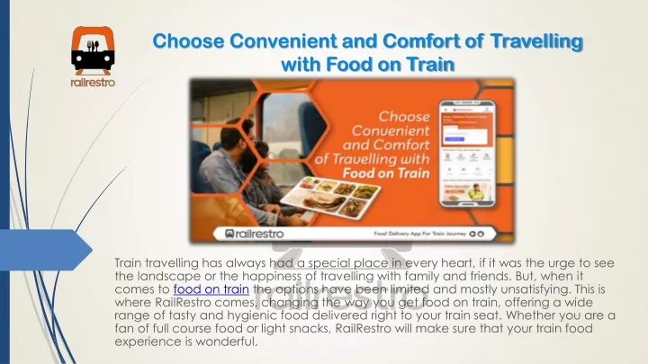 choose convenient and comfort of travelling with food on train