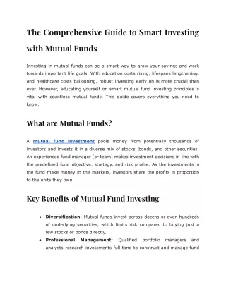 The Comprehensive Guide to Smart Investing with Mutual Funds (1)