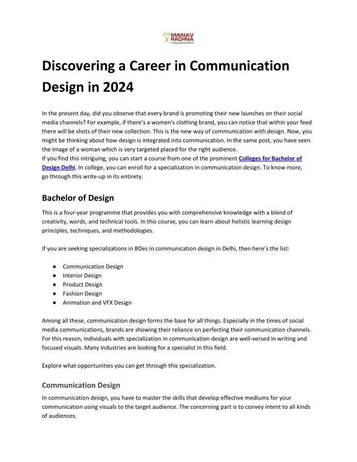 discovering a career in communication design