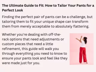 the ultimate guide to fit how to tailor your