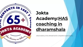 Top-Ranked Coaching for IAS and HAS at Jokta Academy, Dharamshala