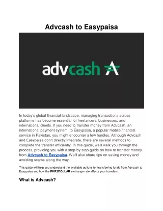 advcash to easypaisa