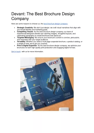 devant the best brochure design company