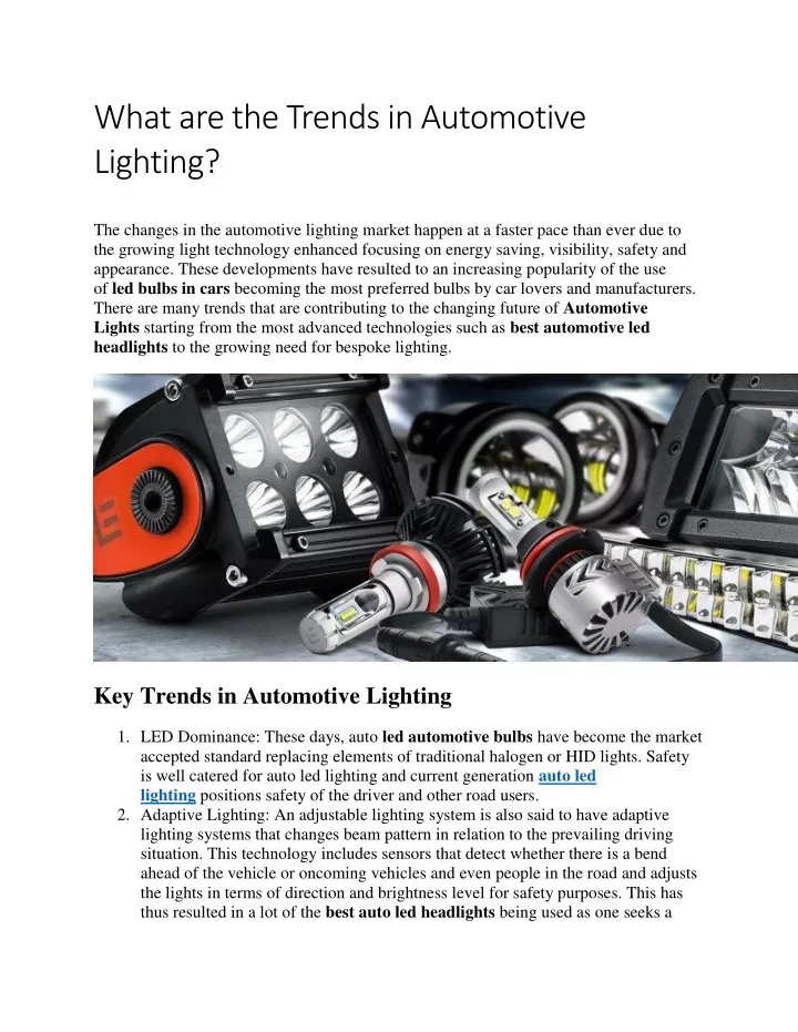 what are the trends in automotive lighting