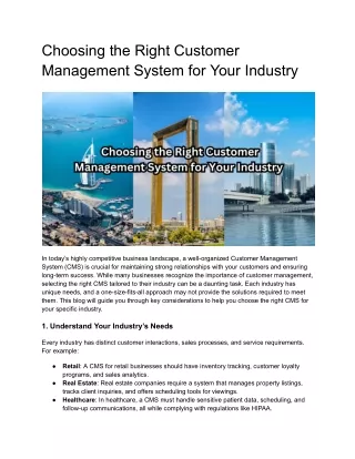 choosing the right customer management system