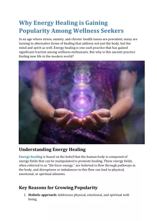 Why Energy Healing is Gaining Popularity Among Wellness Seekers