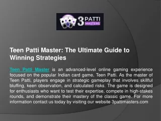 The Ultimate Guide to Playing 3 Patti Games Online
