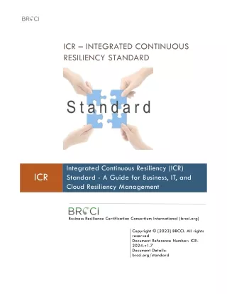 ICR – INTEGRATED CONTINUOUS RESILIENCY STANDARD