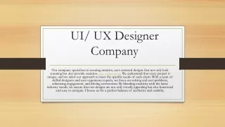 UI/ UX Designer Company