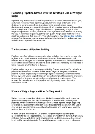 reducing pipeline stress with the strategic