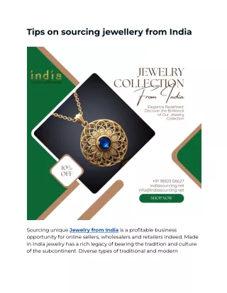 Tips on sourcing jewelry from India