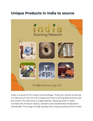 unique products in india to source