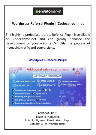 Wordpress Referral Plugin  Codecanyon.net