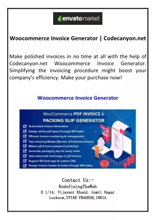 Woocommerce Invoice Generator  Codecanyon.net