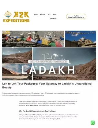 "Leh to Leh Travel Your Gateway to Ladakh’s Wonders"